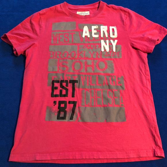 Aeropostale Other - Men’s Aeropostale Pink Graphic Brooklyn Soho Short Shirt 100% Cotton Size Large